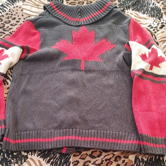 Silvery Lake Gray and Red Cardigan Sweater Sz Sm - Picture 7 of 16